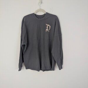 Disneyland Resort Gray Spirit Jersey Disney Parks Womens L Sequins Bling Top